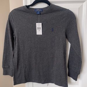 NWT POLO Ralph Lauren Boys Long Sleeve Shirt Size 8 Gray